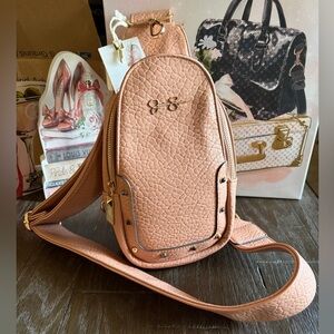 Jessica Simpson NWT Italian Clay Glenda Sling Crossbody Bag